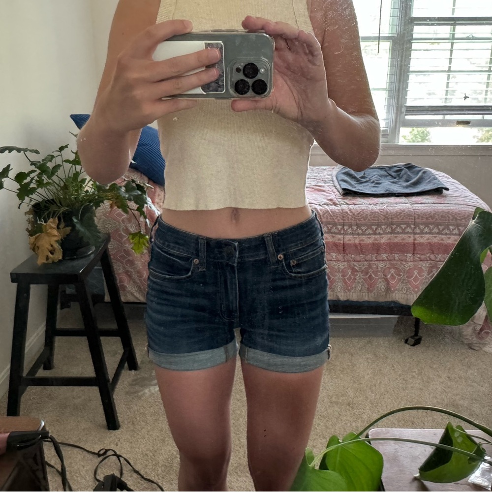 Dark wash denim shorts - jean shorts